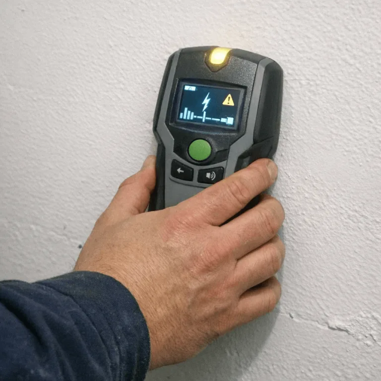 Leitungsdiagnostik mit modernem Ortungsgerät in der Wand